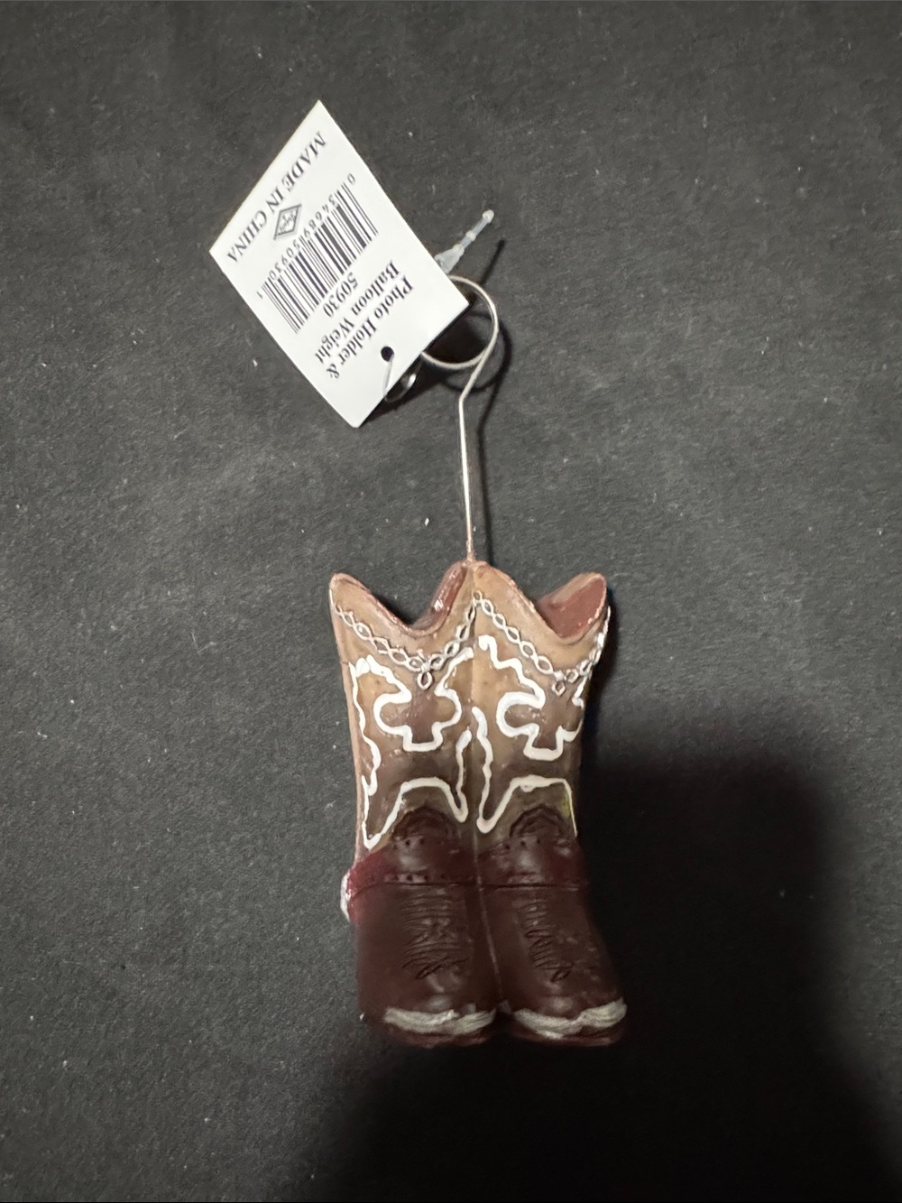 Western Cowboy Boot picture balloon holder - Brown